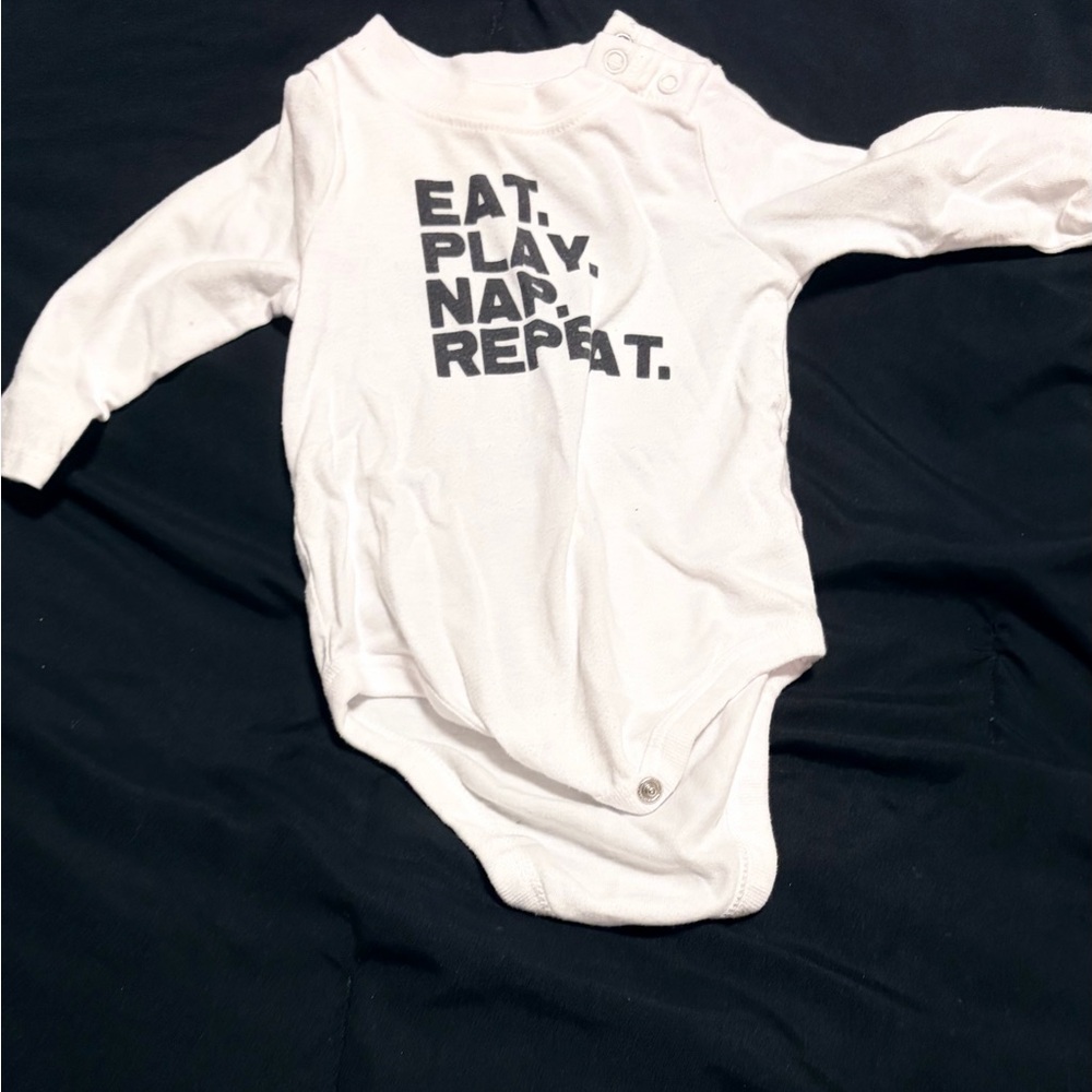 Garanimals White Long-Sleeve Onesie with Black Print